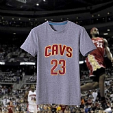 Men's Lebron James Fresh Logo Gray Short Sleeve T-Shirt FengYun,baseball caps,new era cap wholesale,wholesale hats